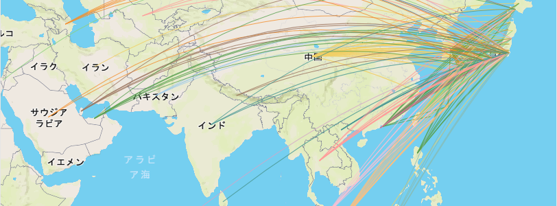 航空機統計　国籍別航空機入港表（港別）2018-2019 アジア州